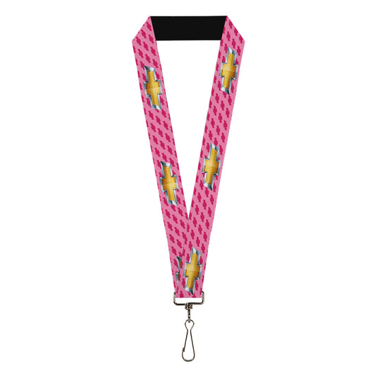 Lanyard - 1.0" - Chevy Gold Bowtie w Logo PINK