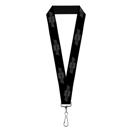 Lanyard - 1.0" - Vintage CHEVROLET 1934 Bowtie Logo Black Charcoal
