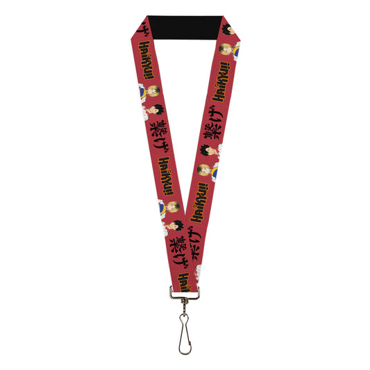 Lanyard - 1.0" - HAIKYU Kozume and Kuroo Pose and Title Logo Red/Black