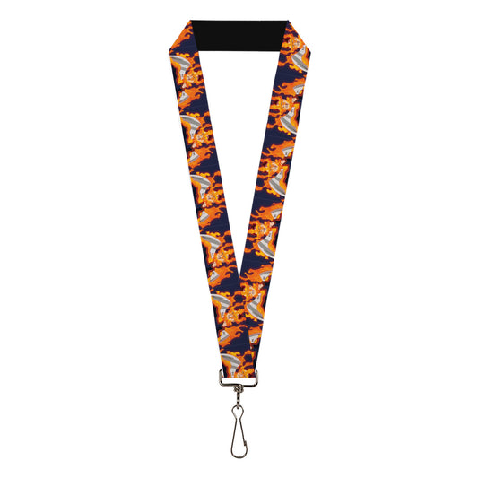 Lanyard - 1.0" - My Hero Academia Flame Hero Endeavor Pose Blue