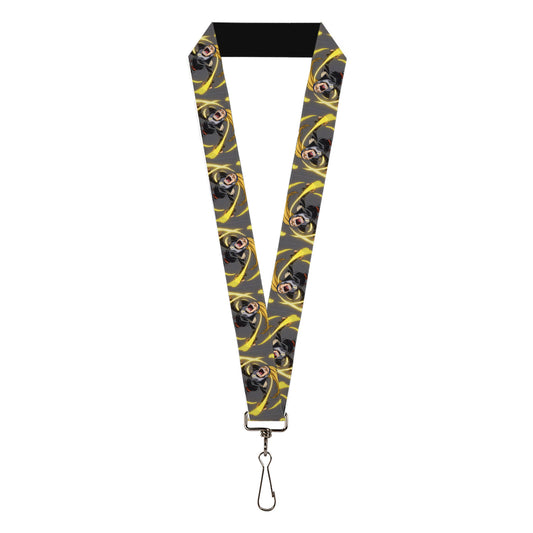 Lanyard - 1.0" - My Hero Academia Hizashi Yamada Present Mic Screaming Pose Gray