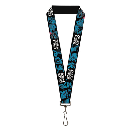 Lanyard - 1.0" - COWBOY BEBOP Title Logo and Character Blocks Black/Blues