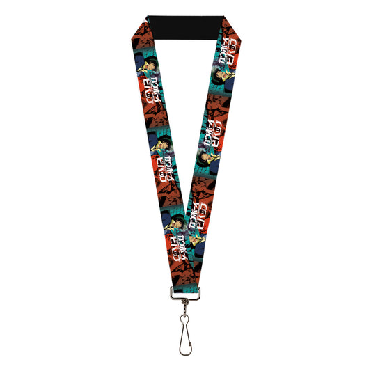 Lanyard - 1.0" - COWBOY BEBOP Spike and Faye Brick Pose and Title Logo Blues/Reds