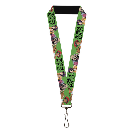 Lanyard - 1.0" - COWBOY BEBOP Crew Group Pose and Title Logo Green/Black