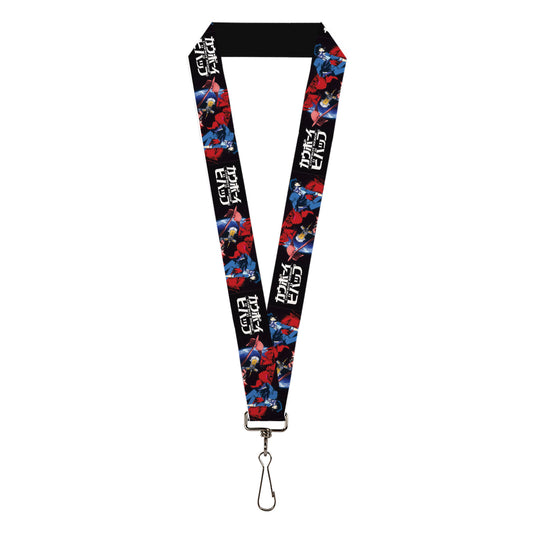 Lanyard - 1.0" - COWBOY BEBOP Spike Pose and Crew Collage and Title Logo Black