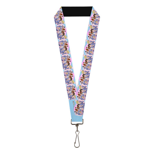 Lanyard - 1.0" - Ouran High School Host Club Seven Character Sushi Dining Pose Pink/Blue