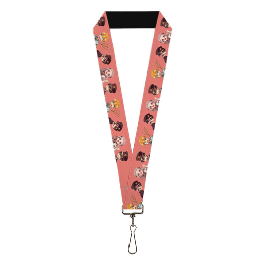 Lanyard - 1.0" - After-School Hanako-Kun Four Character Poses Pink