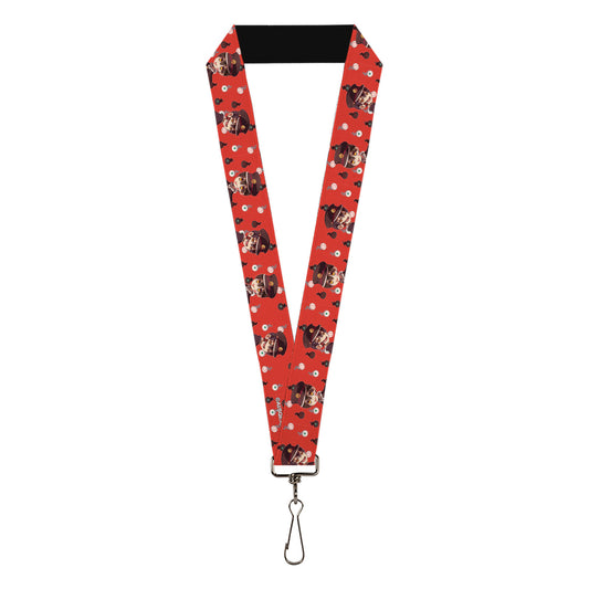 Lanyard - 1.0" - After-School Hanako-Kun Hanako Poses and Hakujouda Orbs Red