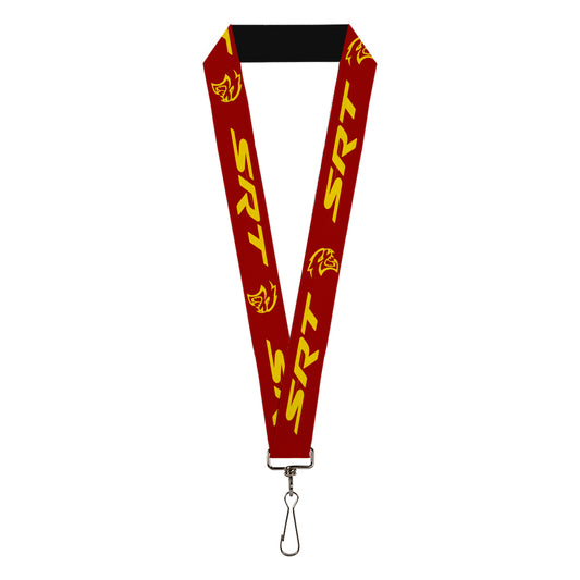 Lanyard - 1.0" - Dodge SRT Hellcat Logo Burgundy Yellow
