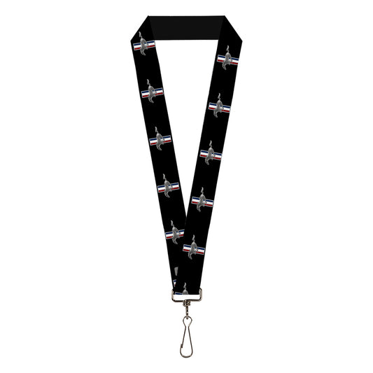 Lanyard - 1.0" - Ford Mustang w Bars Logo REPEAT