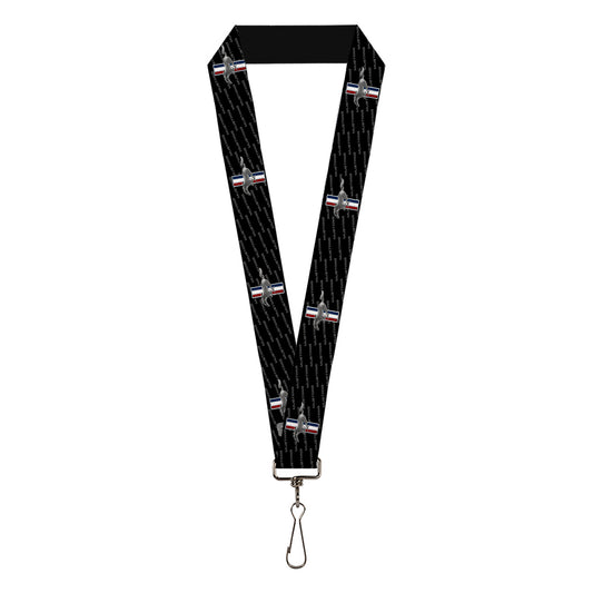 Lanyard - 1.0" - Ford Mustang w Bars REPEAT w Text