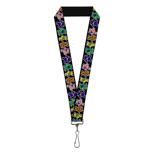 Lanyard - 1.0" - Dancing Bears Black Multi Color