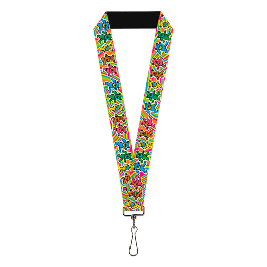 Lanyard - 1.0" - Grateful Dead Dancing Bears Swirl Multi Color