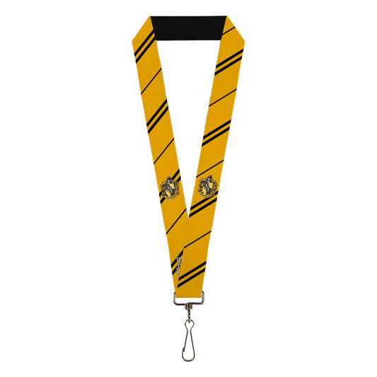 Lanyard - 1.0" - HUFFLEPUFF Crest Stripe Yellow Black