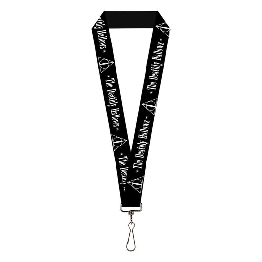 Lanyard - 1.0" - HARRY POTTER THE DEATHLY HALLOWS Symbol Black White