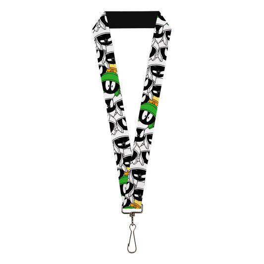 Lanyard - 1.0" - Marvin the Martian Expressions Stacked White Black Green Gold