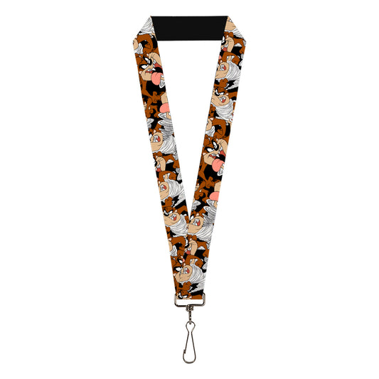 Lanyard - 1.0" - Tasmanian Devil Vortex Poses Stacked Charcoal