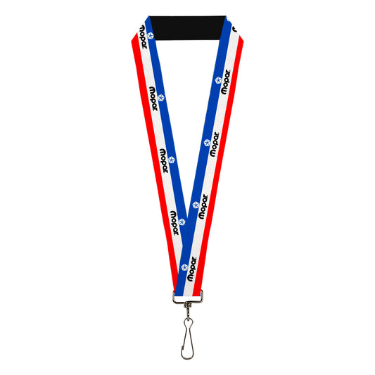 Lanyard - 1.0" - MOPAR Logo Stripe Blue White Red