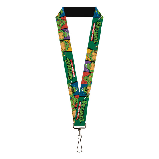 Lanyard - 1.0" - Classic TMNT Group Pose3 TMNT Logo Green Multi Color