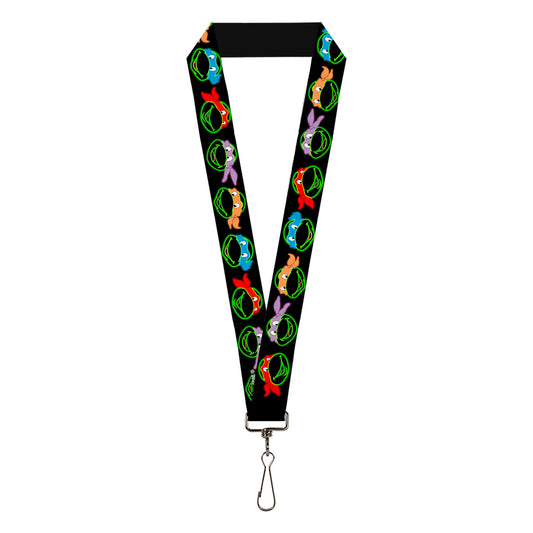 Lanyard - 1.0" - Classic TMNT Electric Expressions Black Multi Neon