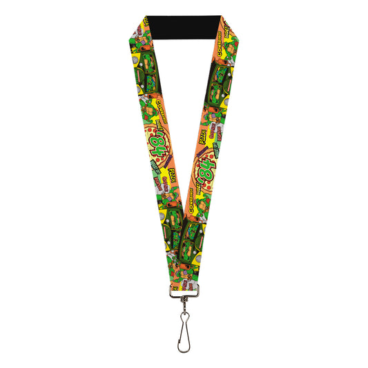 Lanyard - 1.0" - Classic TMNT Turtles Pose14 '84 Pizza Verbiage
