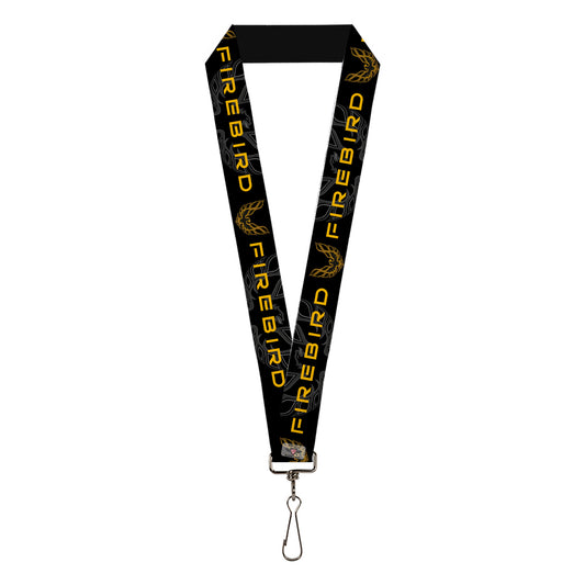 Lanyard - 1.0" - Pontiac FIREBIRD Logo Black Grays Golds