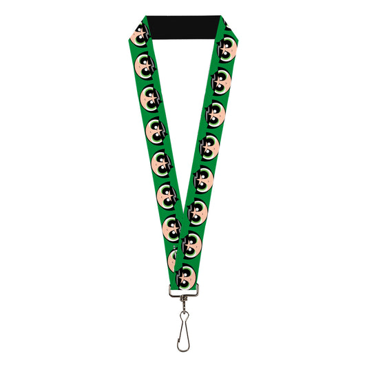 Lanyard - 1.0" - The Powerpuff Girls Buttercup Face Close-Up Green