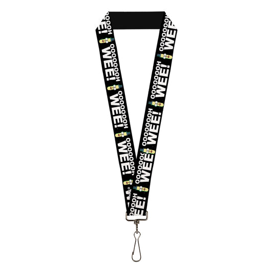 Lanyard - 1.0" - Rick and Morty Mr. Poopybutthole Face OOOOH WEE! Black White