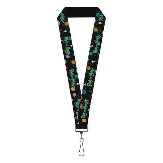 Lanyard - 1.0" - RICK AND MORTY Title Logo Space Black