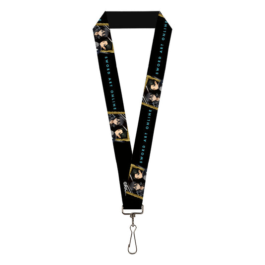 Lanyard - 1.0" - SWORD ART ONLINE Kirito Reflection Poses and Title Logo Black