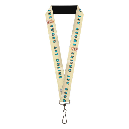 Lanyard - 1.0" - SWORD ART ONLINE Asuna Yuuki Pose and Title Logo Cream