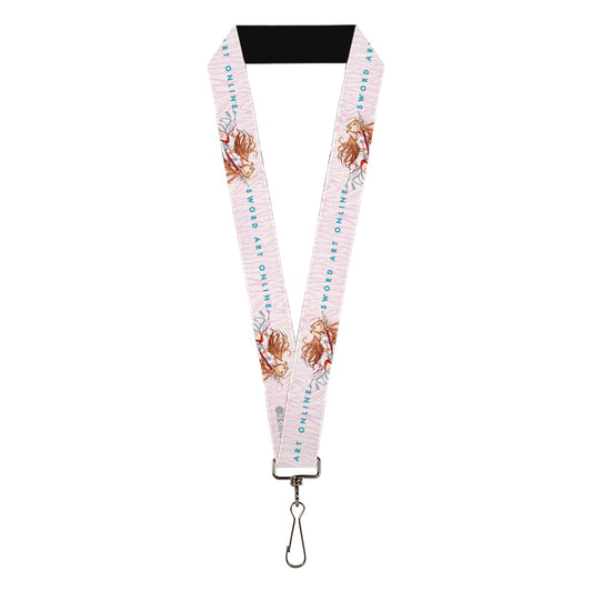 Lanyard - 1.0" - SWORD ART ONLINE Asuna Lambent Light Rapier Pose and Title Logo Pink