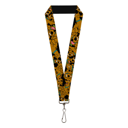 Lanyard - 1.0" - Scooby Doo Stacked CLOSE-UP Black