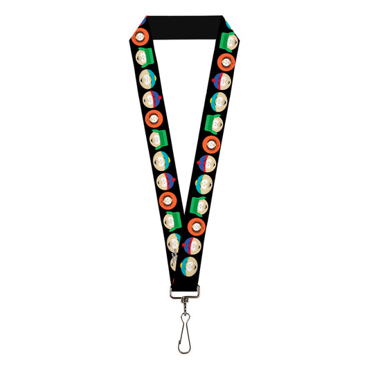 Lanyard - 1.0" - South Park Boys Face Repeat Black