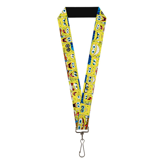 Lanyard - 1.0" - Sponge Bob Expressions Stripe Blue