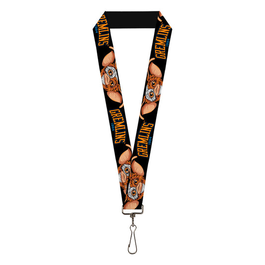 Lanyard - 1.0" - GREMLINS 1984 Gizmo Face Close-Up Black
