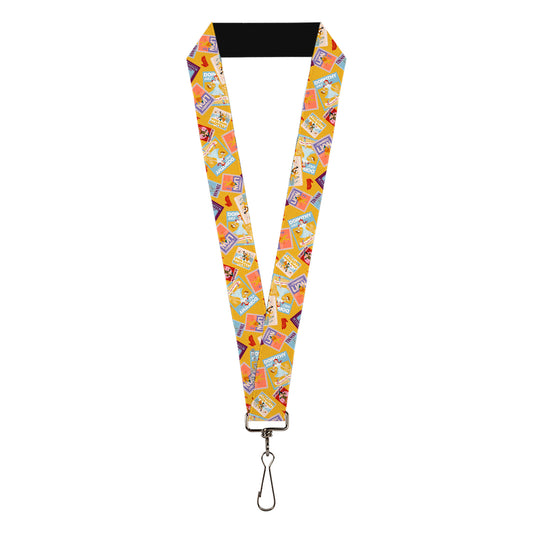 Lanyard - 1.0" - The Wizard of Oz Characters Scenes and Icons Collage Yellow