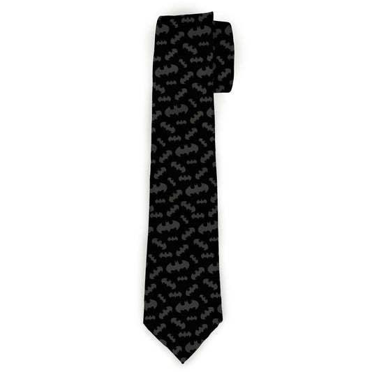 Necktie Standard - Bat Signal-1 Scattered Black Gray