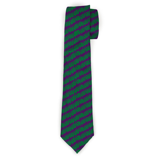 Necktie Standard - Joker HAHAHA Repeat Purple Green