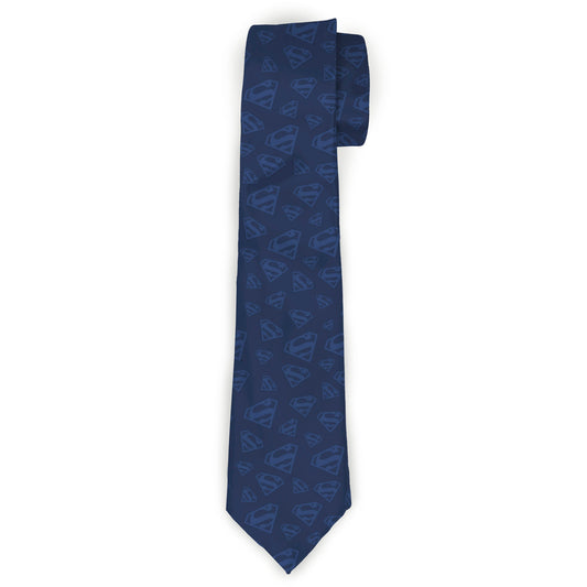 Necktie Standard - Superman Icon Scattered Blues