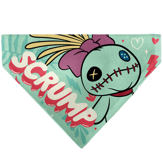 Pet Bandana - SCRUMP Text and Pose Light Blue