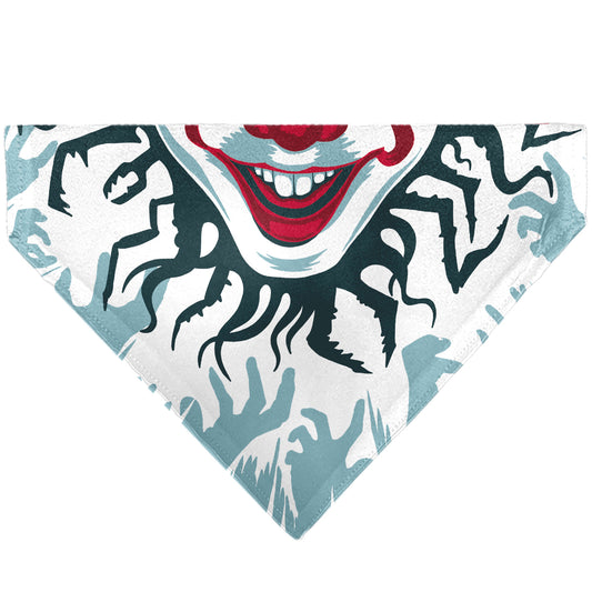 Pet Bandana - IT Pennywise Smile and Balloons White/Blues/Reds