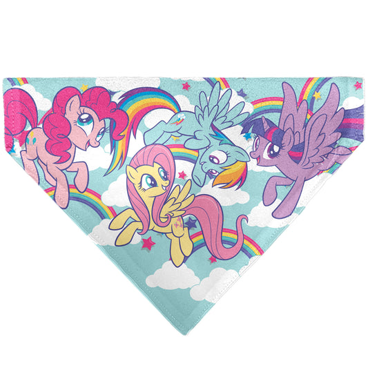 Pet Bandana - My Little Pony Four Ponies and Rainbows Multi Pastel