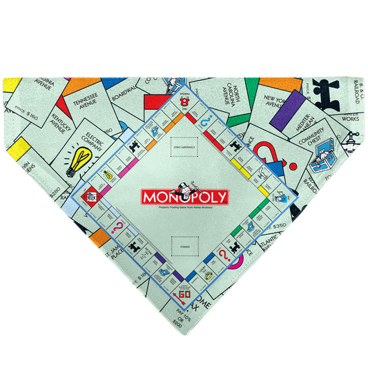 Pet Bandana - Monopoly Game Board and Space Icons Stacked