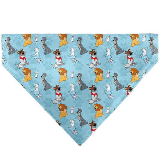 Pet Bandana - Disney Dogs 5-Dog Group Collage/Paws Blues