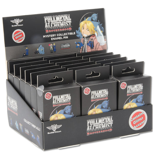 Blind Box Mystery Pin PDQ - Fullmetal Alchemist Brotherhood - 3 Boxes of Each Character - 18 Total Boxes