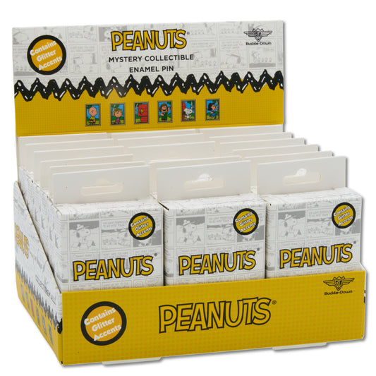 Blind Box Mystery Pin PDQ - Peanuts Post Stamps - 3 Boxes of Each Character - 18 Total Boxes