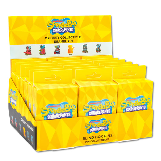 SpongeBob SquarePants Buoy Portrait Mystery Enamel Pin Blind Box PDQ - SpongeBob, Patrick, Squidward, Mr. Krabs, Plankton, or Gary - 18 Boxes Total