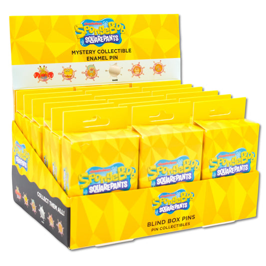 SpongeBob SquarePants Ship Wheel Mystery Enamel Pin Blind Box PDQ - SpongeBob, Gary, Patrick, Squidward, Sandy or Mr. Krabs - 18 Boxes Total
