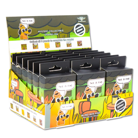 Blind Box Mystery Pin PDQ - This is Fine - 18 Total Boxes of Randomly Assorted Pins